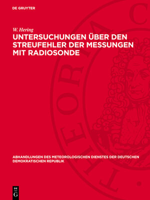 cover image of Untersuchungen über den Streufehler der Messungen mit Radiosonde